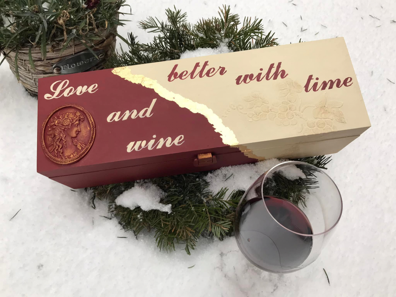Cutie decorativă pentru vin, model Love & Wine [3]