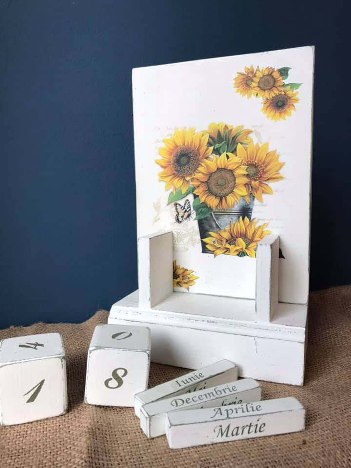 Set Floarea-soarelui format din calendar perpetuu și suport șervețele [3]