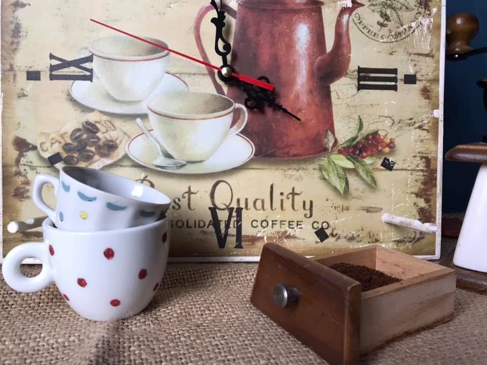 Suport pentru cești de cafea, cu ceas,  model Coffee Time [3]