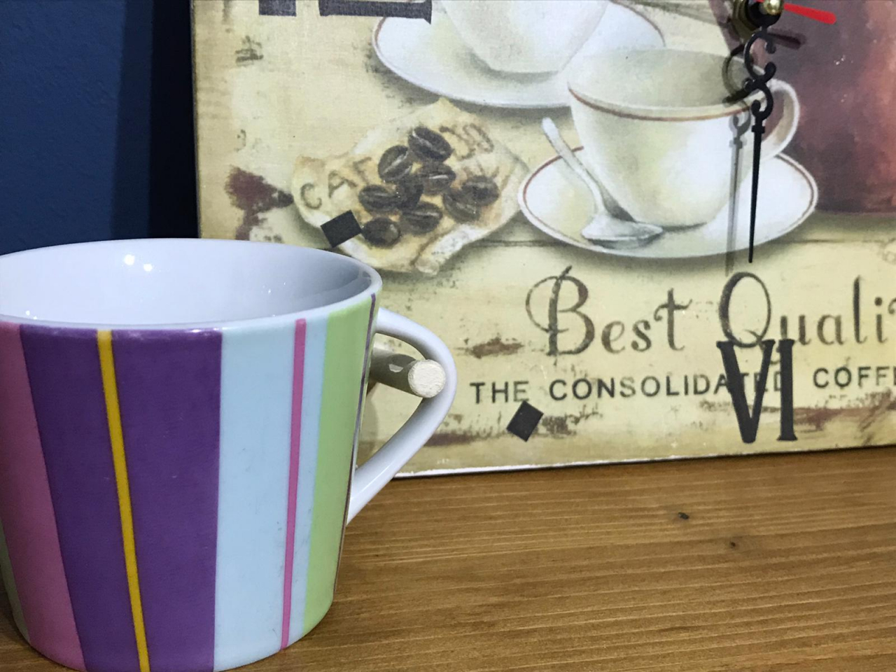 Suport pentru cești de cafea, cu ceas,  model Coffee Time [6]