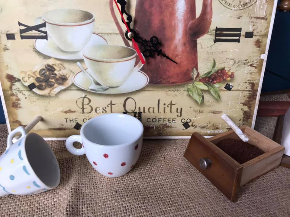 Suport pentru cești de cafea, cu ceas,  model Coffee Time [4]