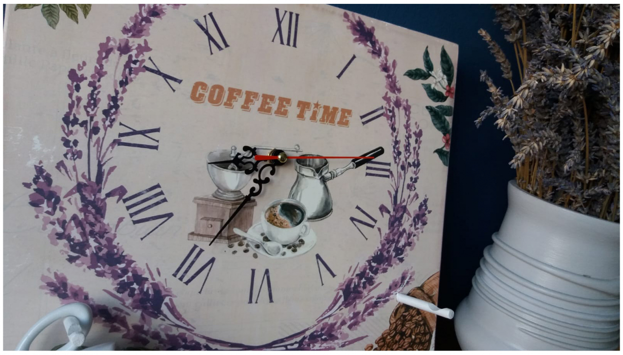 Suport pentru cești de cafea, cu ceas,  model Lavandă [2]