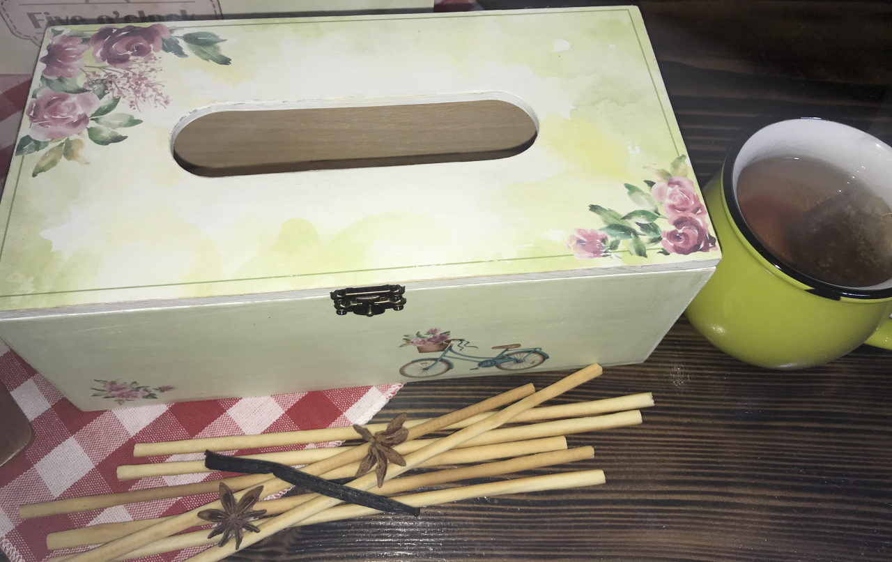 Suport șervețele handmade, model Bicicletă cu flori [4]