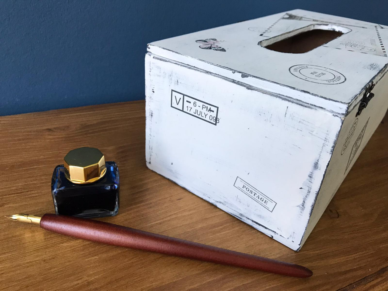 Suport șervețele handmade, model Carte poștală [6]