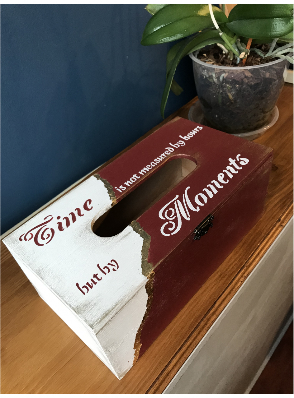 Suport șervețele handmade, model cu foiță aurie, aspect vintage [2]