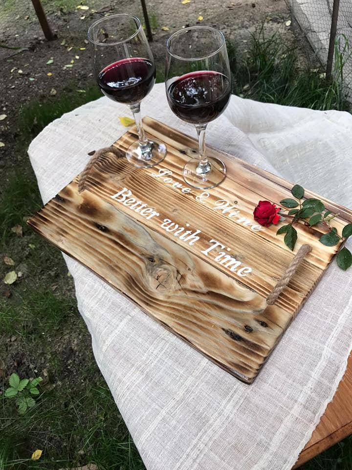 Tavă lemn natur cu mesaj [4]