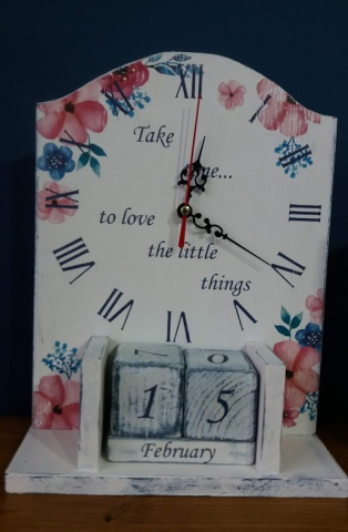 Calendar cu ceas, handmade, model Flori [2]