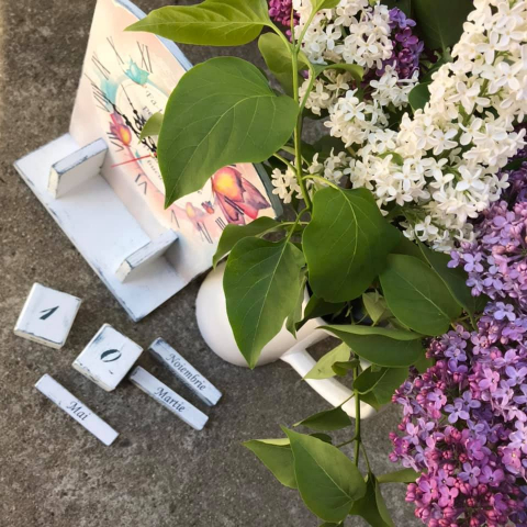 Calendar perpetuu handmade, cu ceas, model Fluturi [3]