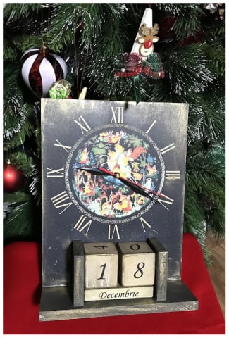 Decorațiuni cu ceas - Calendar perpetuu handmade, cu ceas, model Poveste