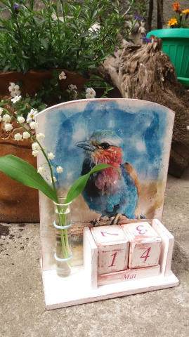 Calendar perpetuu handmade cu eprubetă, model Pasăre [4]