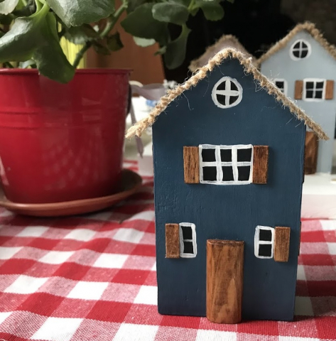 Decorațiuni pentru sărbători - Decorațiune căsuță din lemn