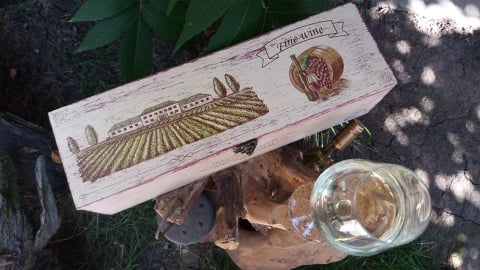 Cutii pentru ceai, cafea sau vin - Cutie decorativă pentru vin, model Vintage