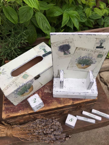 Set Lavandă format din calendar perpetuu și suport șervețele [2]