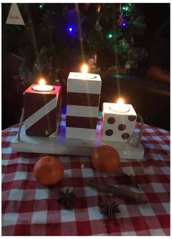 Set suport pentru lumânări, cu tăviță, model Vintage [1]