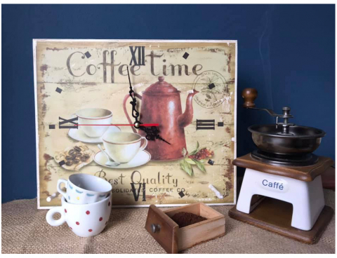 Suport pentru cești de cafea, cu ceas,  model Coffee Time [1]