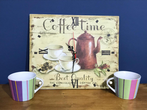 Suport pentru cești de cafea, cu ceas,  model Coffee Time [4]