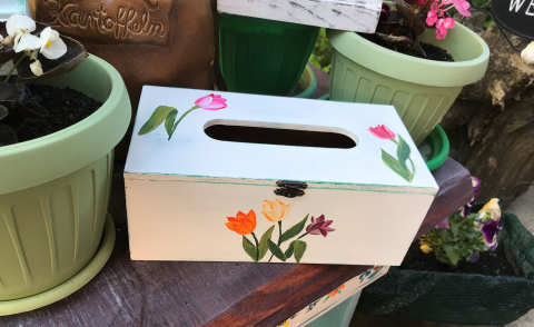 Suporturi șervețele - Suport pentru șervețele pictat, model Lalele