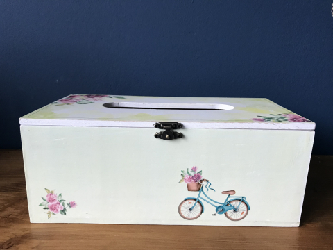 Suport șervețele handmade, model Bicicletă cu flori [2]