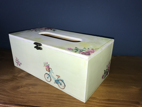 Suport șervețele handmade, model Bicicletă cu flori [4]