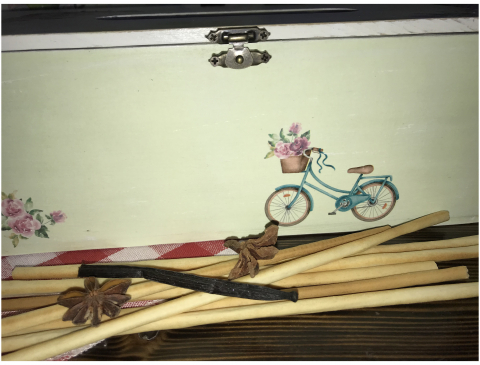 Suport șervețele handmade, model Bicicletă cu flori [1]