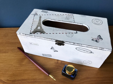 Suporturi șervețele - Suport șervețele handmade, model Carte poștală