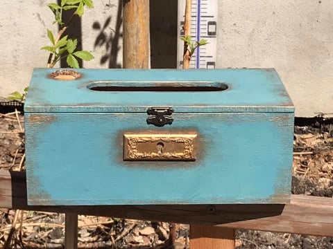 Suporturi șervețele - Suport șervețele handmade, model cu aplicații 3D, culoare turcoaz, aspect vintage