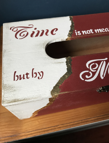 Suport șervețele handmade, model cu foiță aurie, aspect vintage [2]