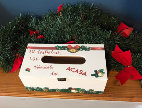 Decorațiuni pentru sărbători - Suport șervețele handmade, model Sărbători de Iarnă