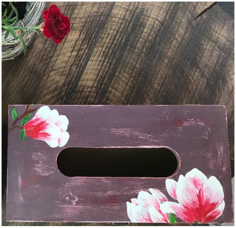 Suport șervețele handmade pictat manual, model Magnolii [1]