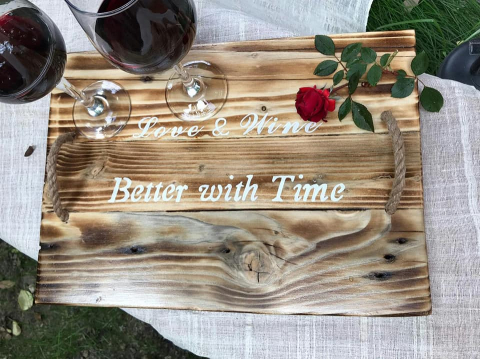 Tăvi - Tavă lemn natur cu mesaj