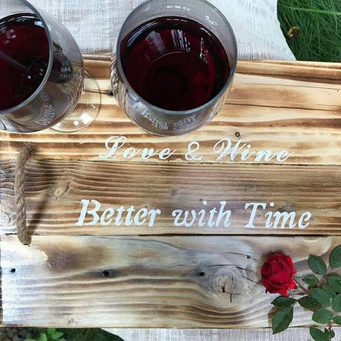 Tavă lemn natur cu mesaj [2]