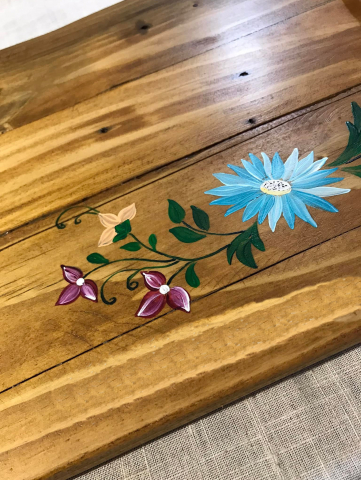 Tavă lemn natur pictată manual [2]