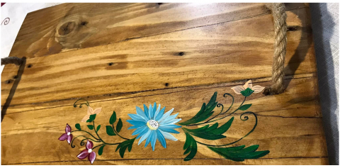 Tavă lemn natur pictată manual [1]