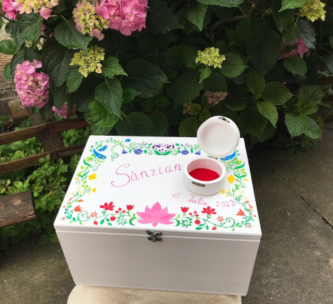 Trusou botez personalizat pentru fetiță, pictat manual [4]