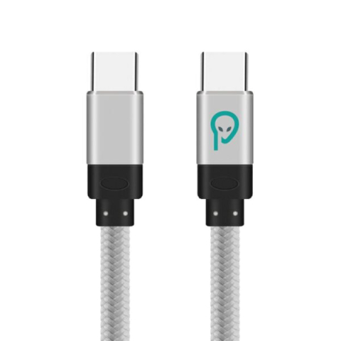 Cabluri & Încărcătoare - Cablu SPACER USB tip C la USB tip C, 100 cm, gri, model premium - material impletit (5949046610994)
