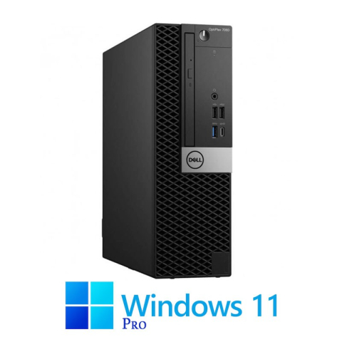 Calculatoare Refurbished - Calculatoare Dell OptiPlex 7060 SFF, Hexa Core i5-9500, 8GB, 256GB SSD, Win 11 Pro