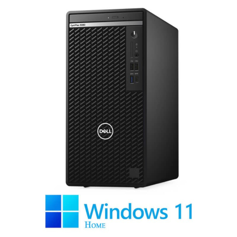 Calculatoare Refurbished - Calculator Dell OptiPlex 5080 MT, Octa Core i7-10700, 16GB, 512GB SSD, Win 11 Home