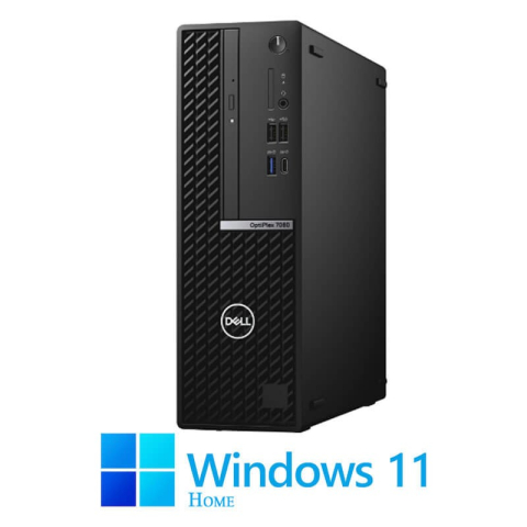 Calculatoare Refurbished - Calculator Dell OptiPlex 7080 SFF, Hexa Core i5-10500, 16GB DDR4, SSD, Win 11 Home