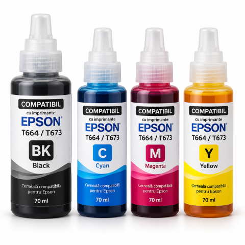 Consumabile Imprimanta - Epson T664 / T673 - Set cerneală compatibilă CMYK
