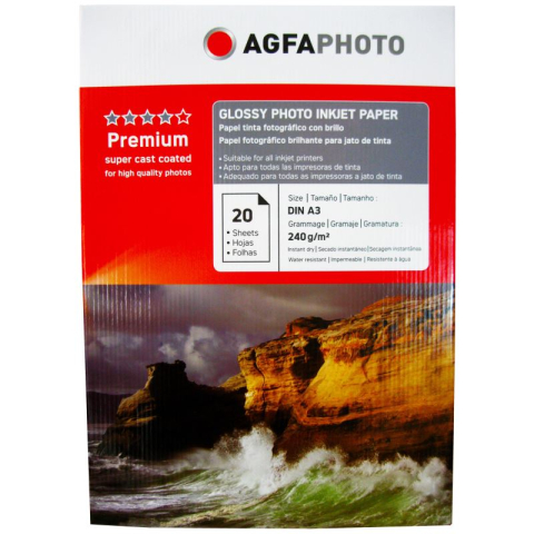 Hârtie & Papetărie - Hartie foto Agfa Glossy A3, 240 g/mp