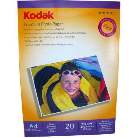 Hârtie foto - Hartie foto Kodak Premium Glossy A4, 230 g/mp