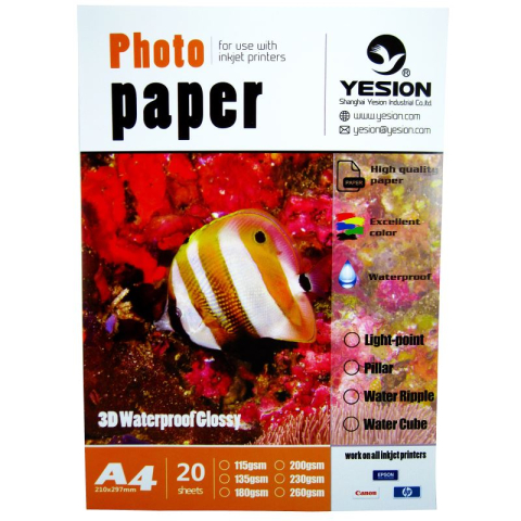 Hârtie & Papetărie - Hartie foto Yesion 3D Glossy A4, 230 g/mp, 20 coli/pachet