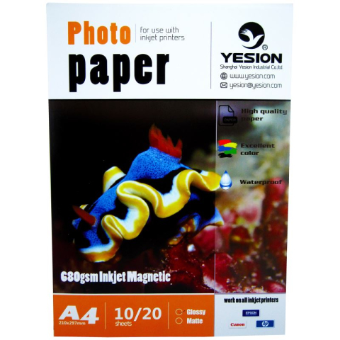 Hârtie & Papetărie - Hartie foto Yesion Magnetic Glossy A4, 680 g/mp, 20 coli/pachet