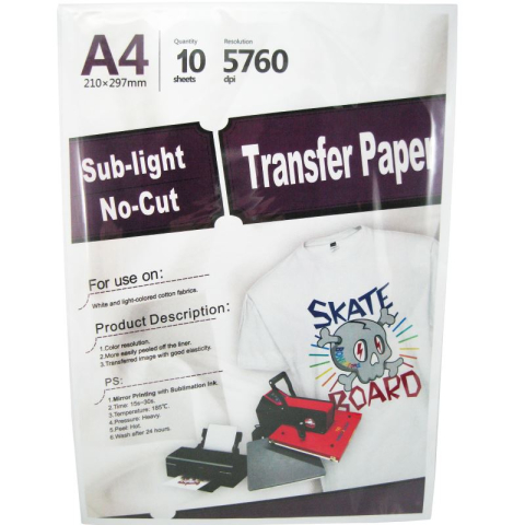 Hârtie foto - Hartie foto Yesion sublimare - LIGHT T-SHIRT - BUMBAC  A4, 150g/mp, 10 coli/pachet