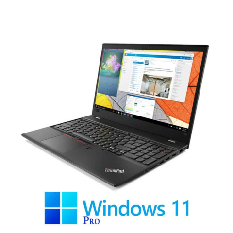 Laptop Refurbished - Laptop Lenovo T580, Quad Core i7-8650U, 512GB SSD, Display NOU FHD, Win 11 Pro