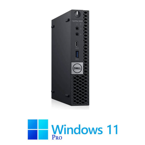 Calculatoare Refurbished - Mini PC Dell OptiPlex 5060, Hexa Core i7-8700T, 16GB DDR4, 256GB SSD, Win 11 Pro
