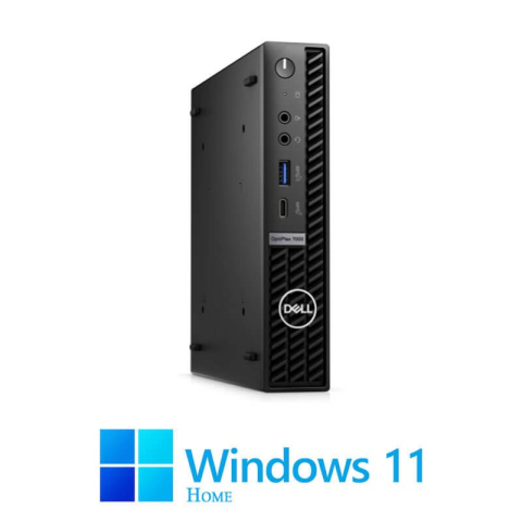 Calculatoare Refurbished - Mini PC Dell OptiPlex 7000, Hexa Core i5-12500T, 16GB DDR4, 512GB SSD, Win 11 Home