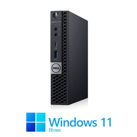 Calculatoare Refurbished - Mini PC Dell OptiPlex 7070, Hexa Core i5-8500, 16GB DDR4, 256GB SSD, Win 11 Pro