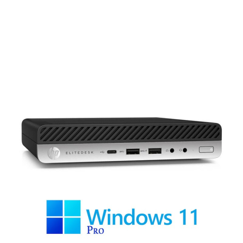 Calculatoare Refurbished - Mini PC HP EliteDesk 800 G4, Hexa Core i5-8500T, 16GB DDR4, SSD, Win 11 Pro