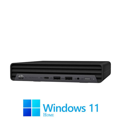 Calculatoare Refurbished - Mini PC HP EliteDesk 800 G6, Hexa Core i5-10500T, 16GB, 256GB SSD, Win 11 Home